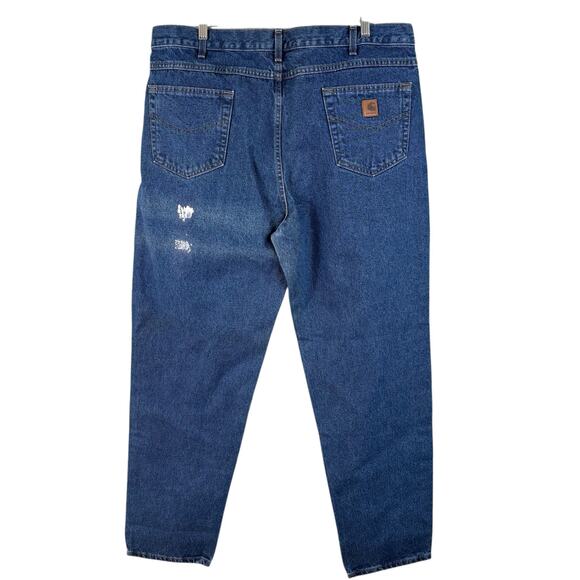 Carhartt B17 Men's 42x34 Relaxed Fit Tapered Leg Work Carpenter Denim Jeans*READ - Picture 2 of 11